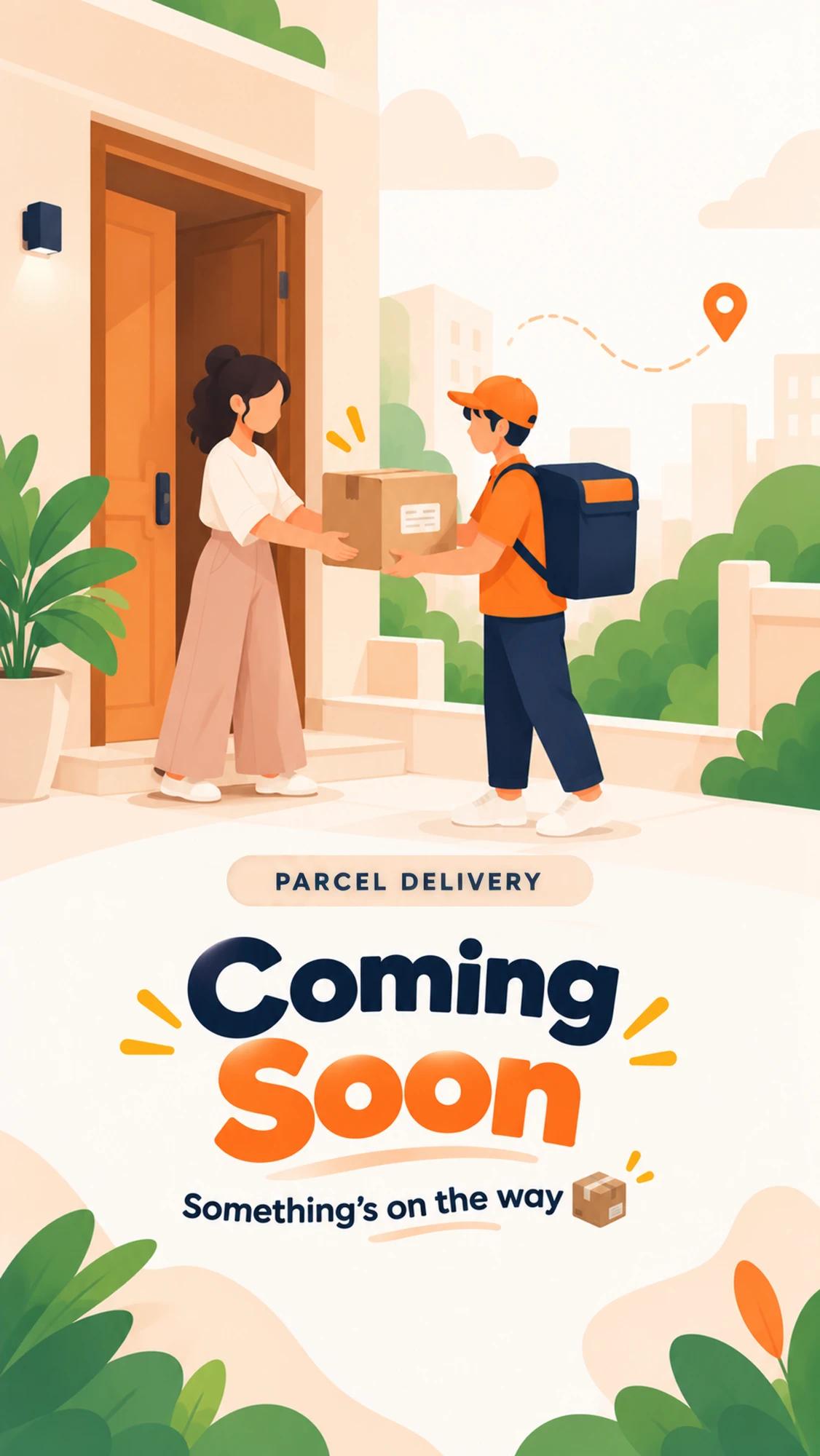 A Furtilo rider handing over a parcel at a front door